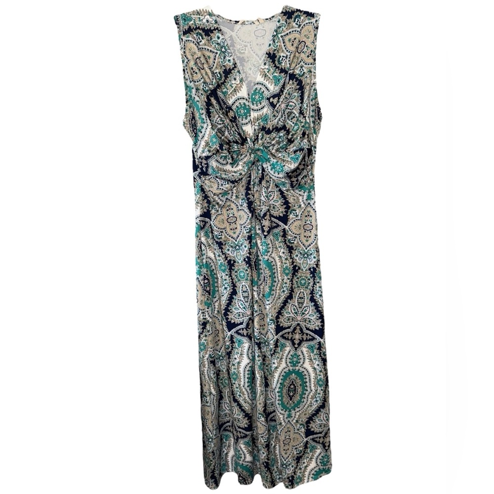 Soft Surroundings Sleeveless Paisley Maxi Dress | Size Large | Boho Print
